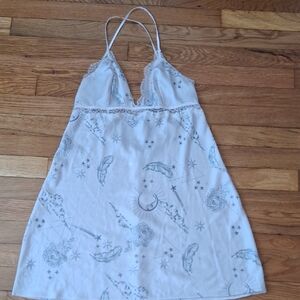 VICTORIA SECRET INTIMATES White and Gray Feather Print Dress